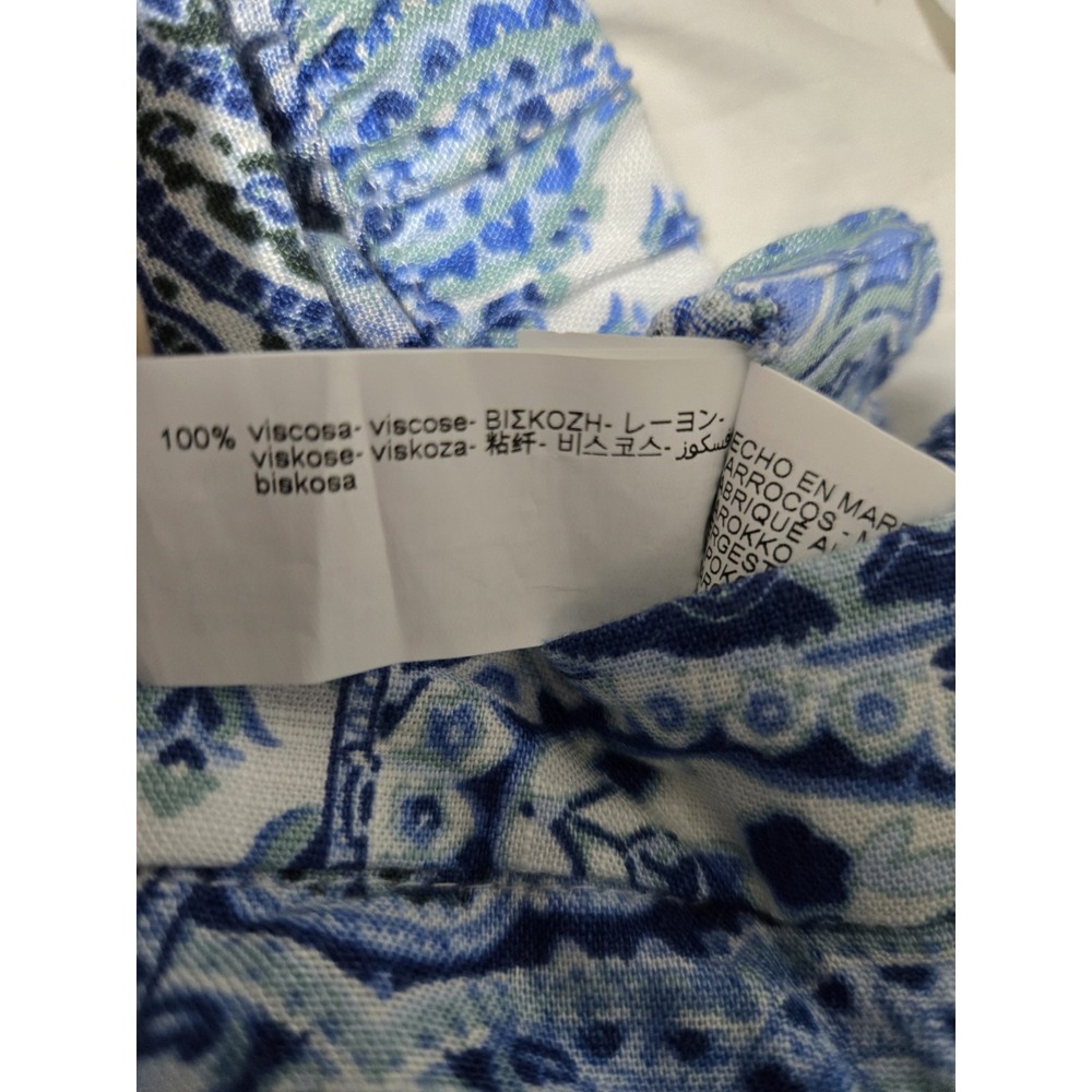 Zara Paisley Print Pull On Wide Leg Pants Size XL NWOT - Picture 7 of 12